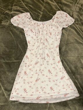 White Floral Cottage-core dress